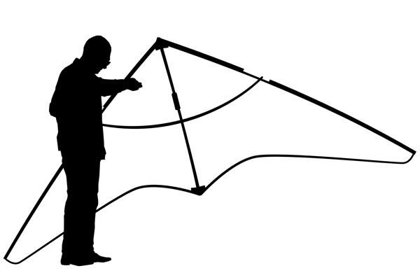 leaving rome: large zero wind kite, wing shape.