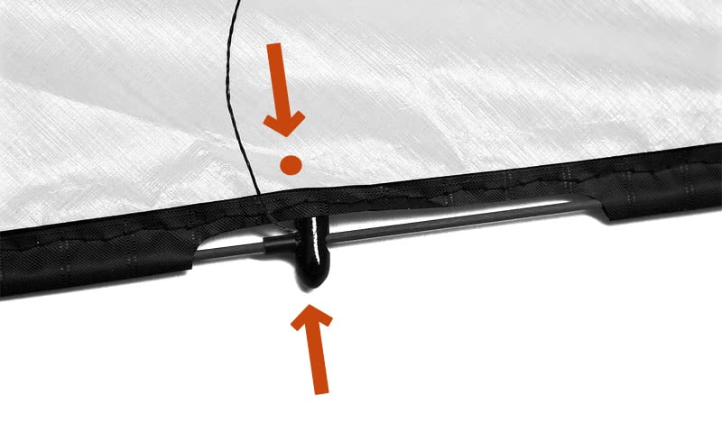 Aufbau des Drachens Schritt 5: Die schlussendliche Position der Flügel-Struktur.