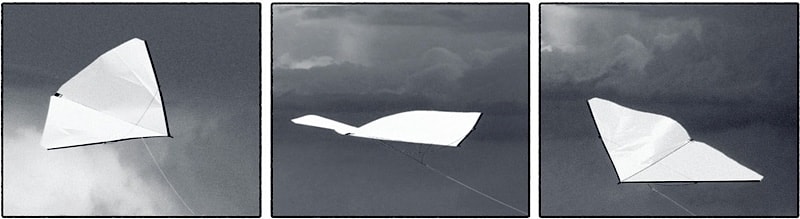 Flight with a zerowind kite.