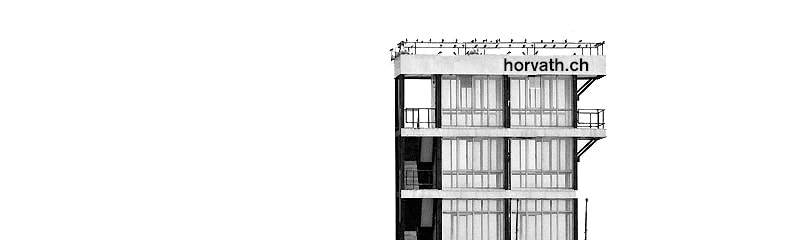 Fiktives Drachen-Atelier, Fotomontage eines Turms von Le Corbusier.