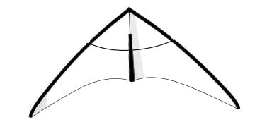 A white kite, front view.