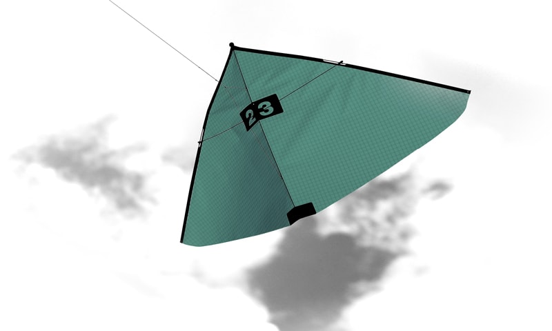 Kite in british racing green.