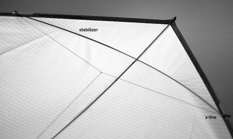 Stabilizer total view, back side of the kite.