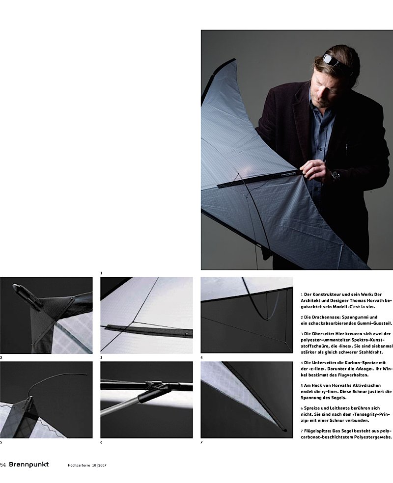 thomas horvath with one of his kites.
