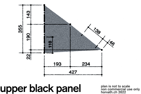 Plan für das obere schwarze Panel des Drachens.