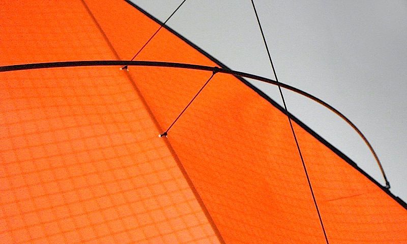 The minimalist structure of a zero wind kite.