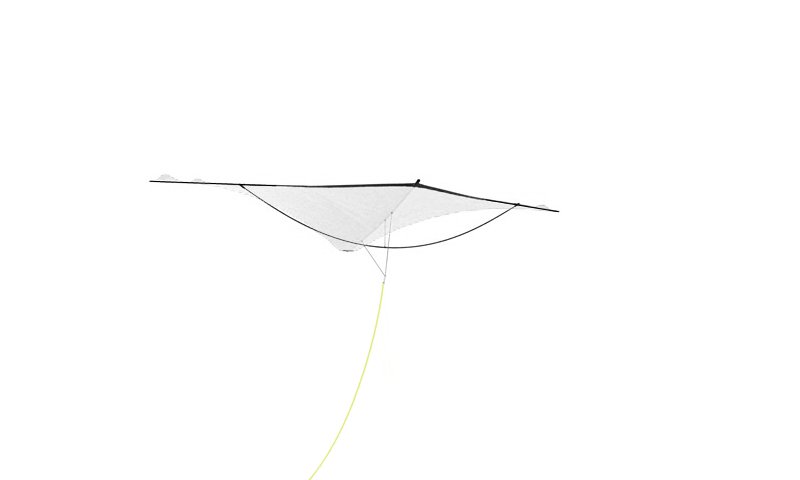 Studio shot of the synergetic light wind kite, Icarex white.