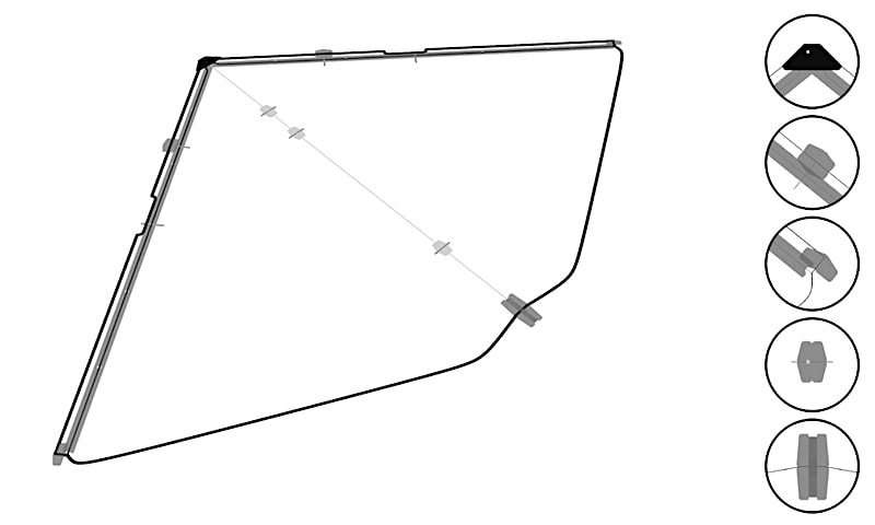 Das Segel des Drachen-Bausatzes in weisser Folie.