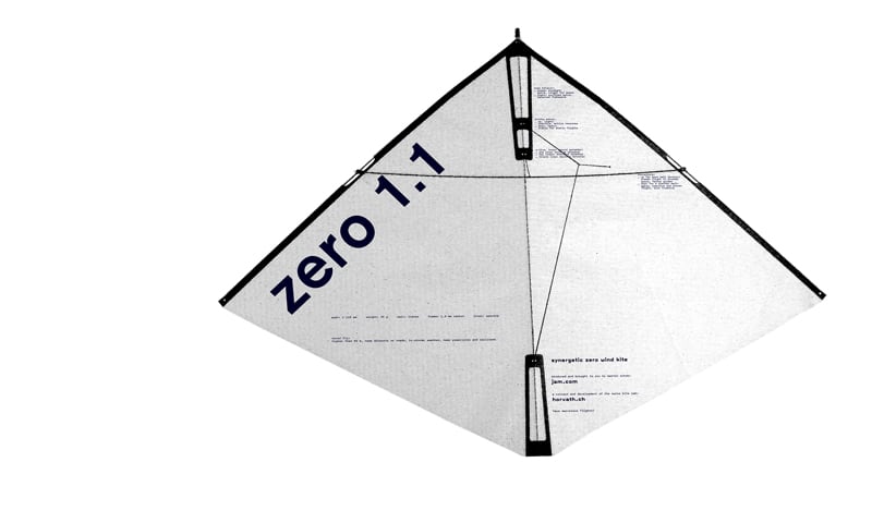 Sketch showing the prints on the sail of the kite.